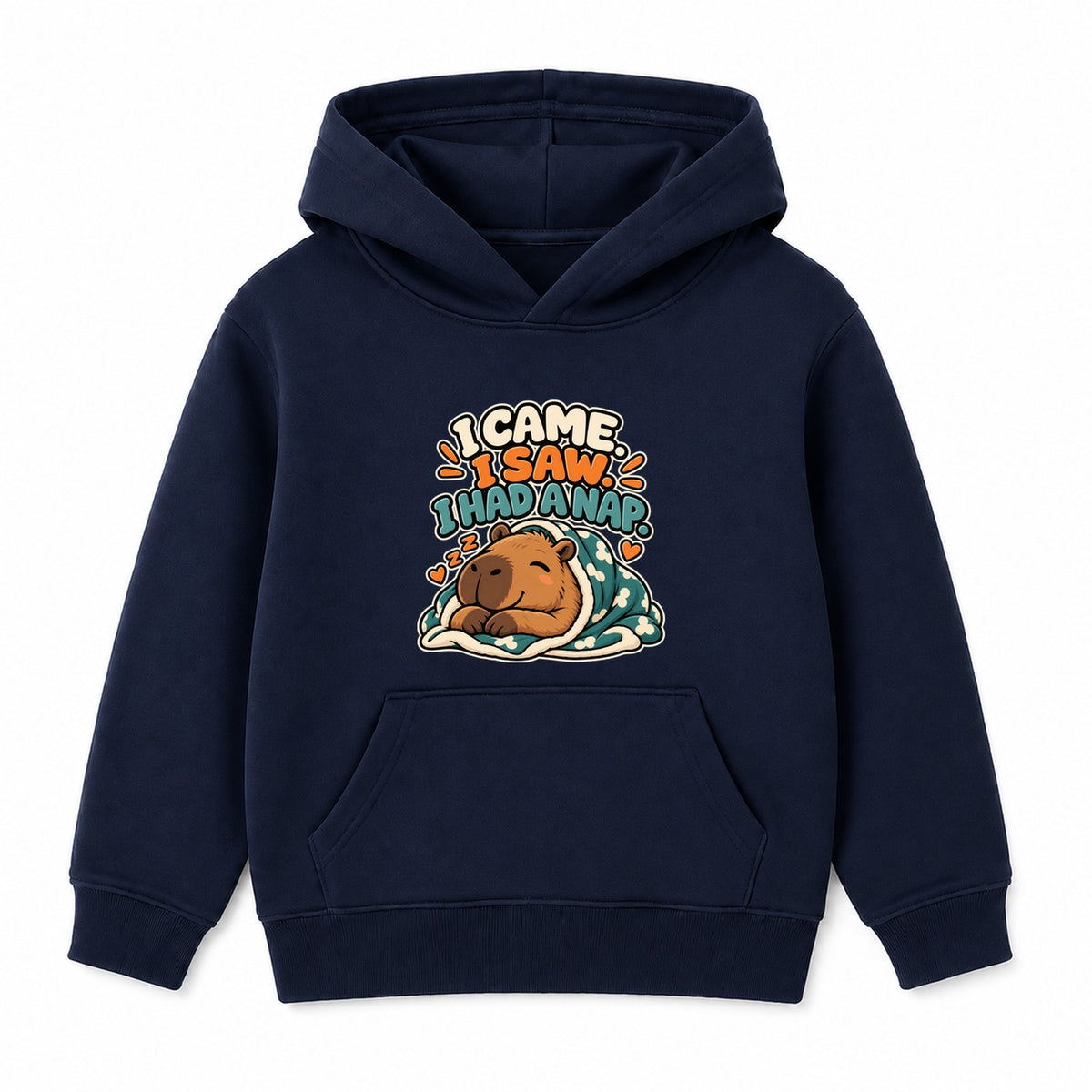 I Came I Saw I Had A Nap kids hoodie - Navy