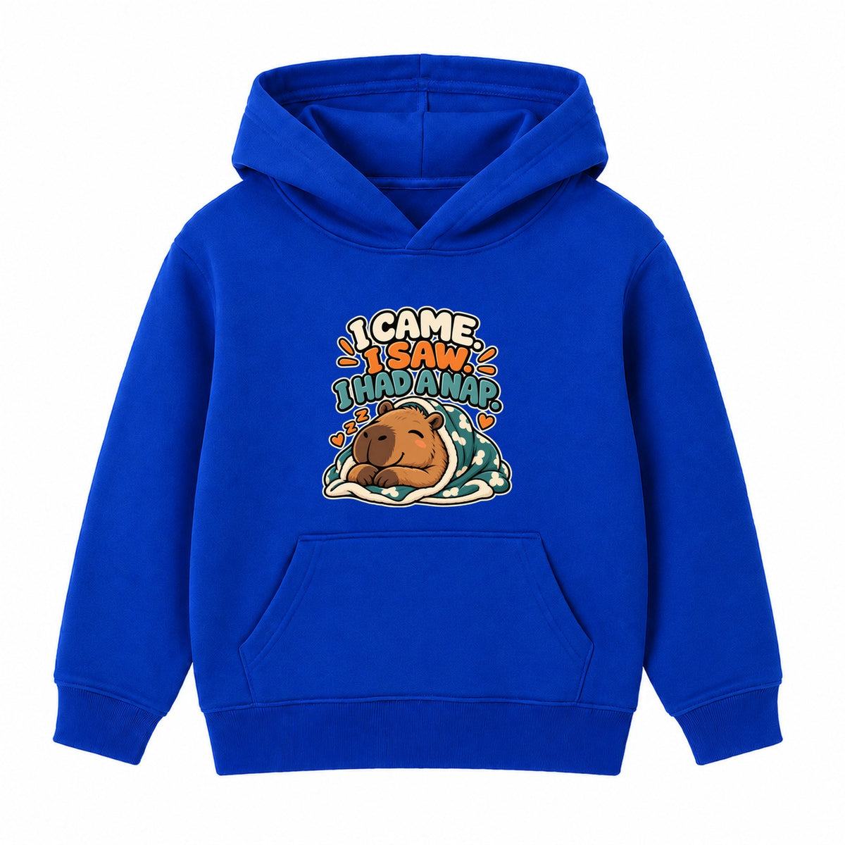 I Came I Saw I Had A Nap kids hoodie - Royal Blue