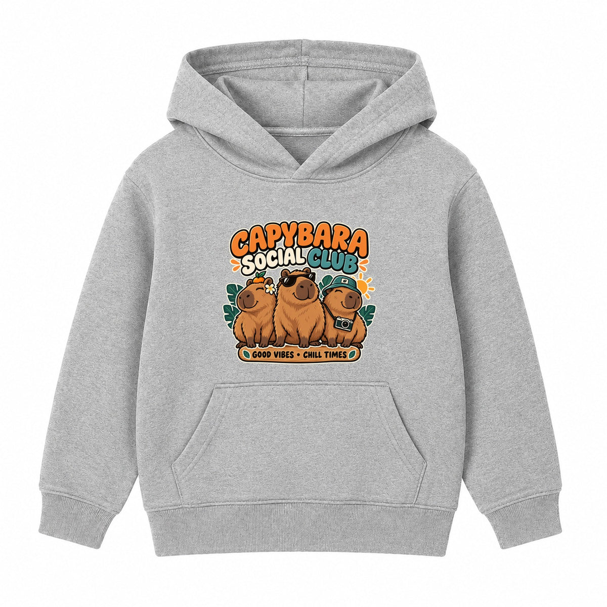 Capybara Social Club kids hoodie - Heather Grey