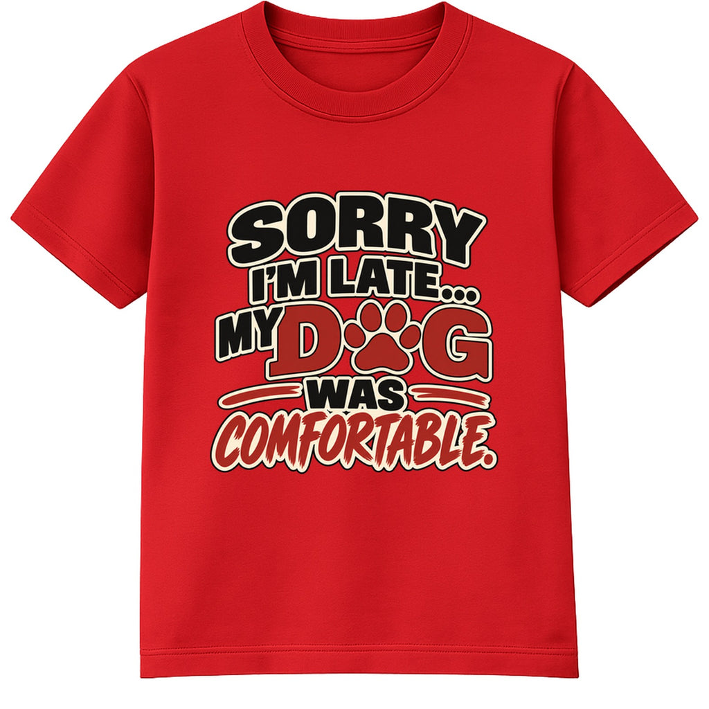My Dog Was Comfortable kids t-shirt - Red