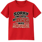 My Dog Was Comfortable kids t-shirt - Red