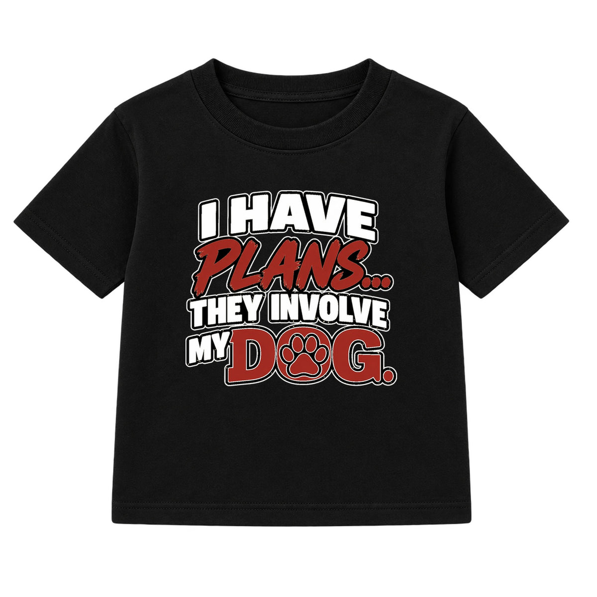 Plans Involve My Dog kids t-shirt - Black