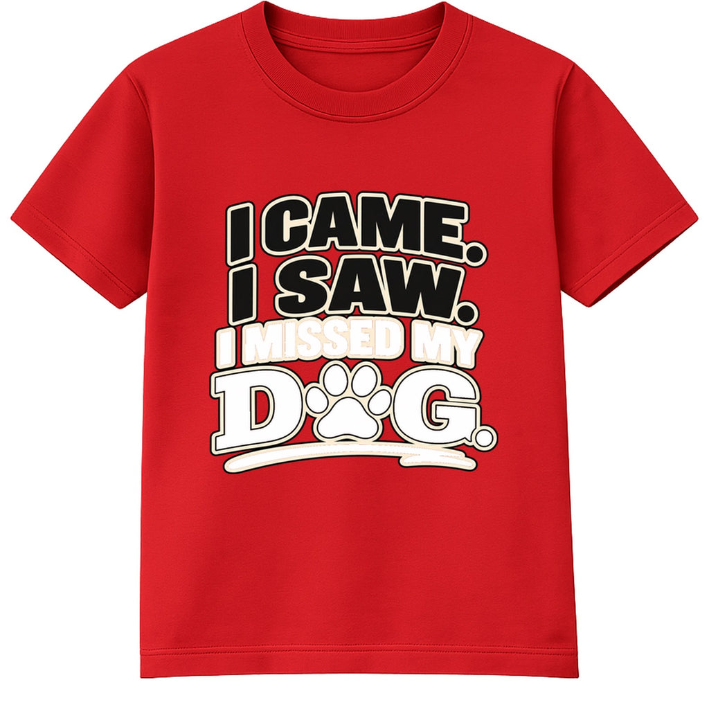 I Missed My Dog kids t-shirt - Red