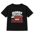 My Cat Was Comfortable kids t-shirt - Black