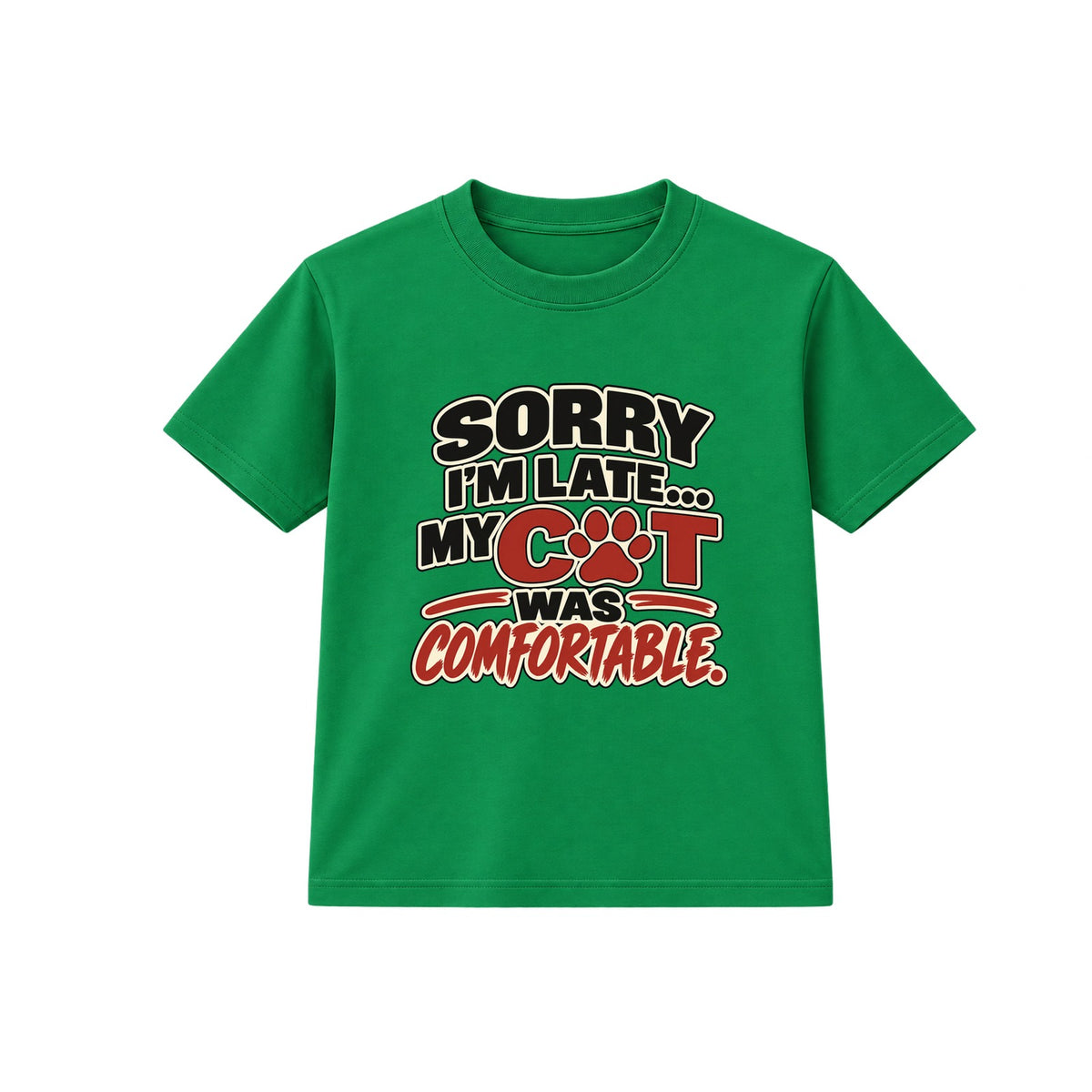My Cat Was Comfortable kids t-shirt - Green