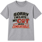My Cat Was Comfortable kids t-shirt - Heather Grey
