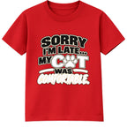 My Cat Was Comfortable kids t-shirt - Red