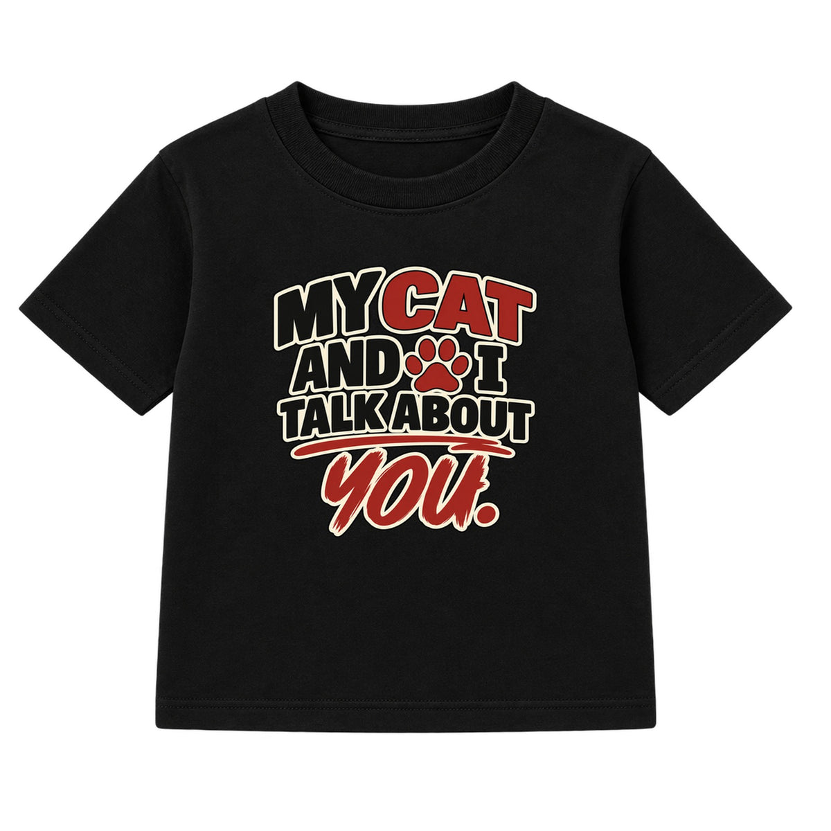 My Cat And I Talk About You kids t-shirt - Black