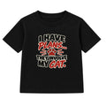 Plans Involve My Cat kids t-shirt - Black