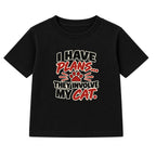 Plans Involve My Cat kids t-shirt - Black