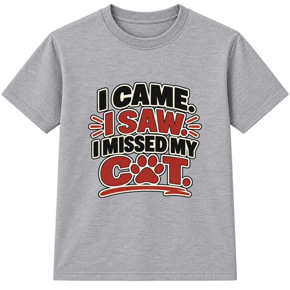I Missed My Cat kids t-shirt - Heather Grey