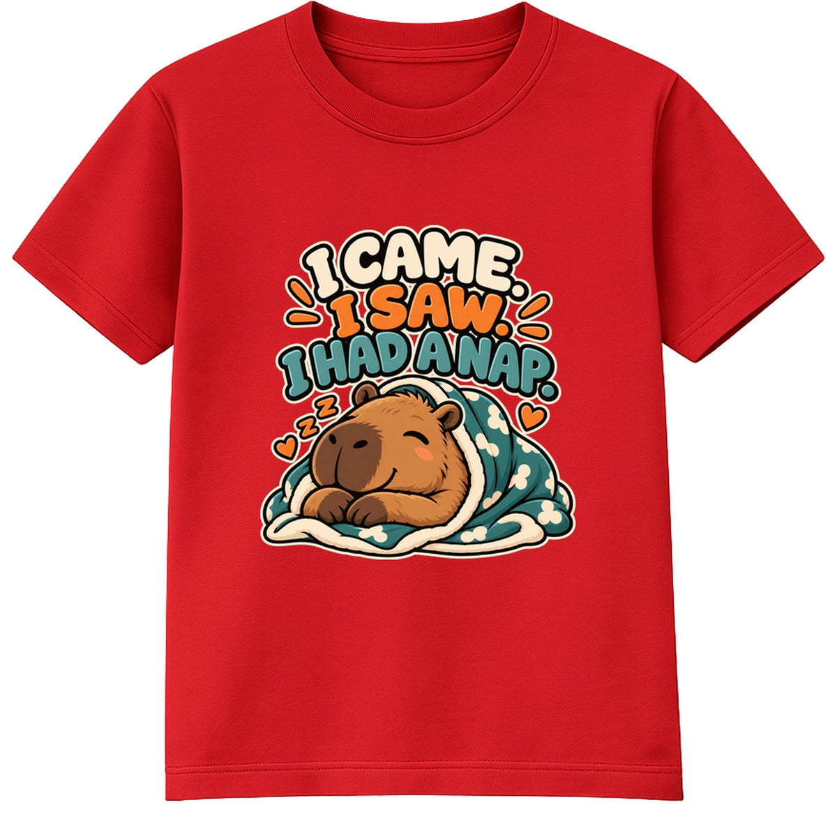 I Came I Saw I Had A Nap kids t-shirt - Red