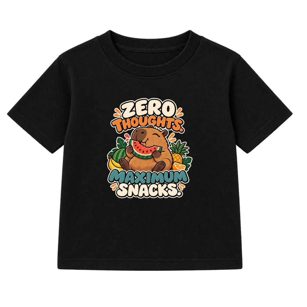 Zero Thoughts Maximum Snacks kids t-shirt - Black