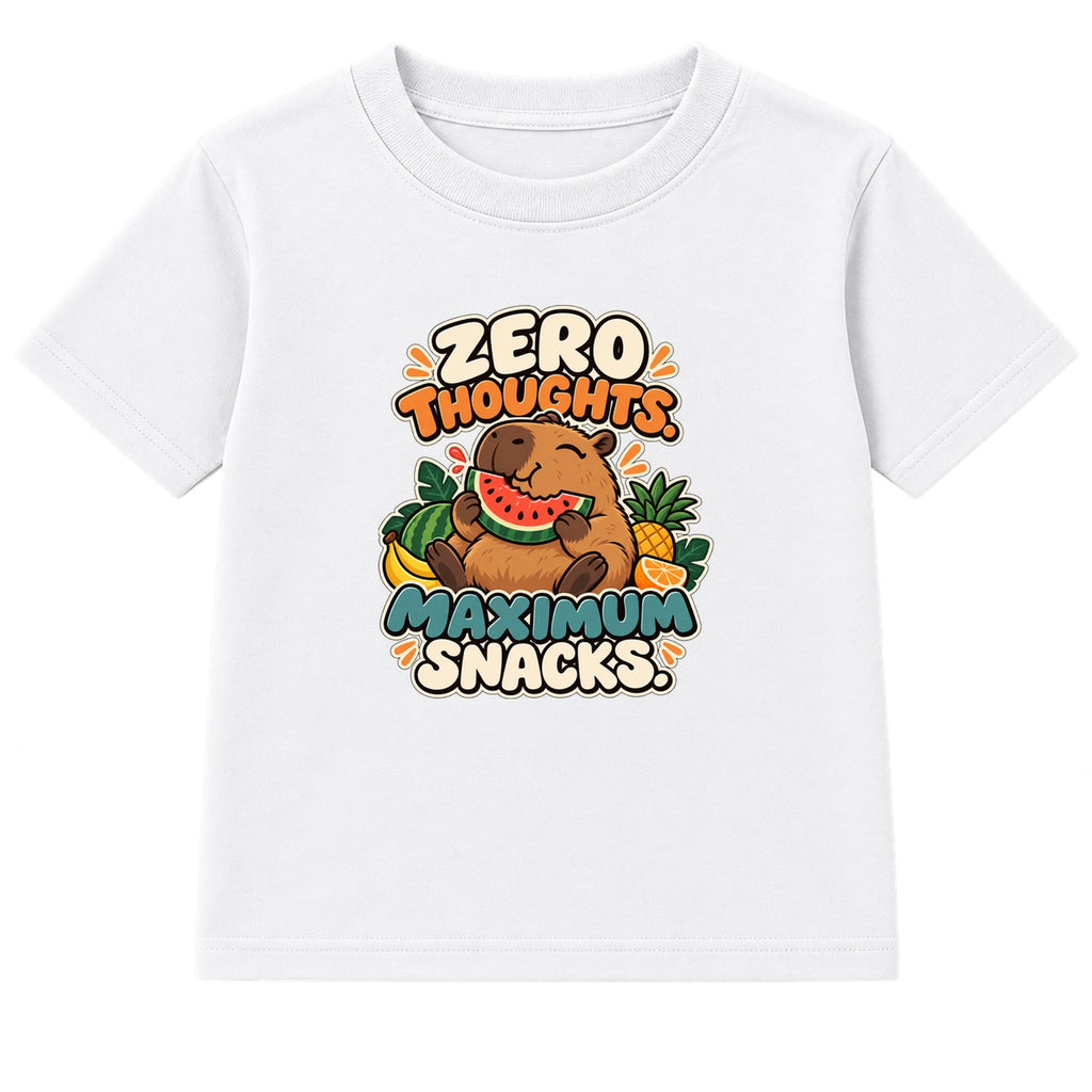 Zero Thoughts Maximum Snacks kids t-shirt - White