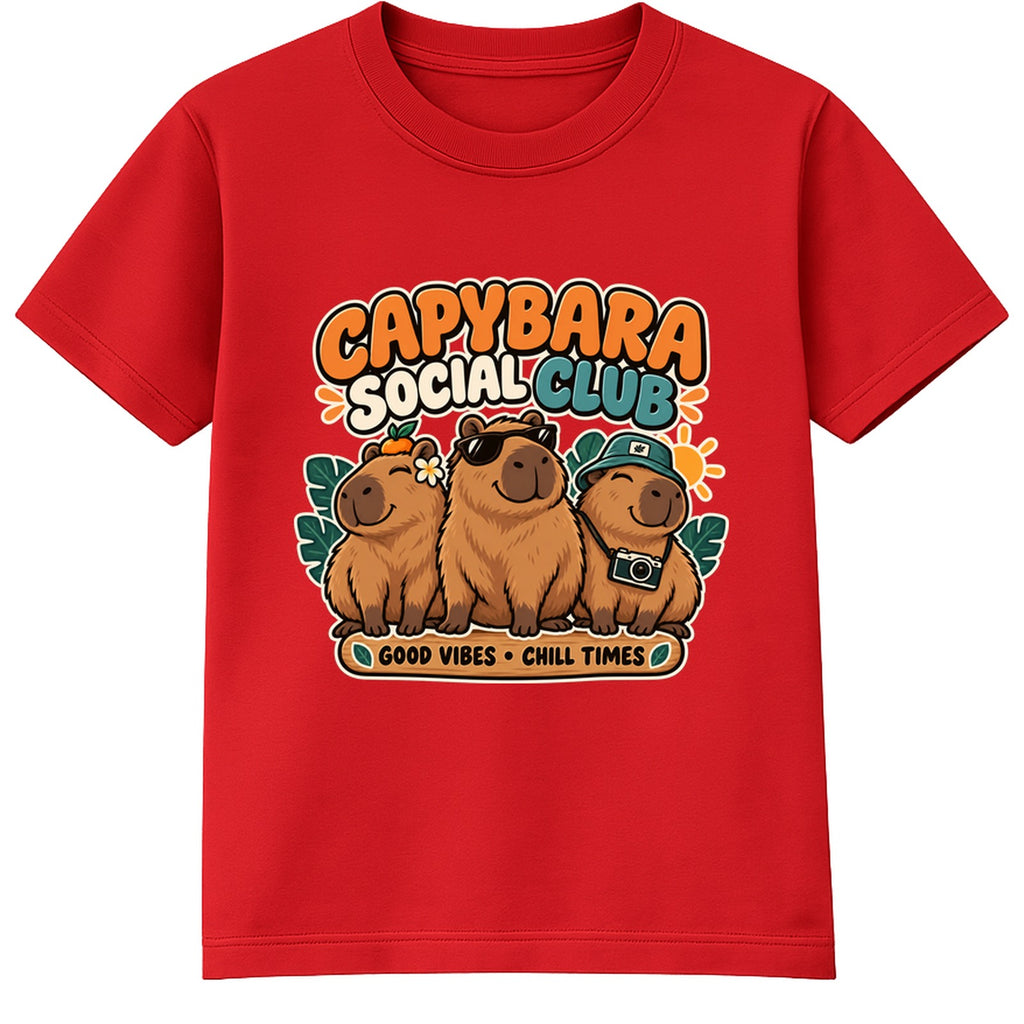 Capybara Social Club kids t-shirt - Red