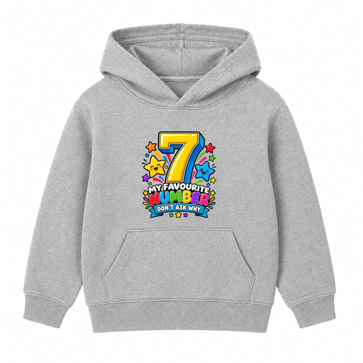 My Favourite Number 7 kids Number Day hoodie - Heather Grey