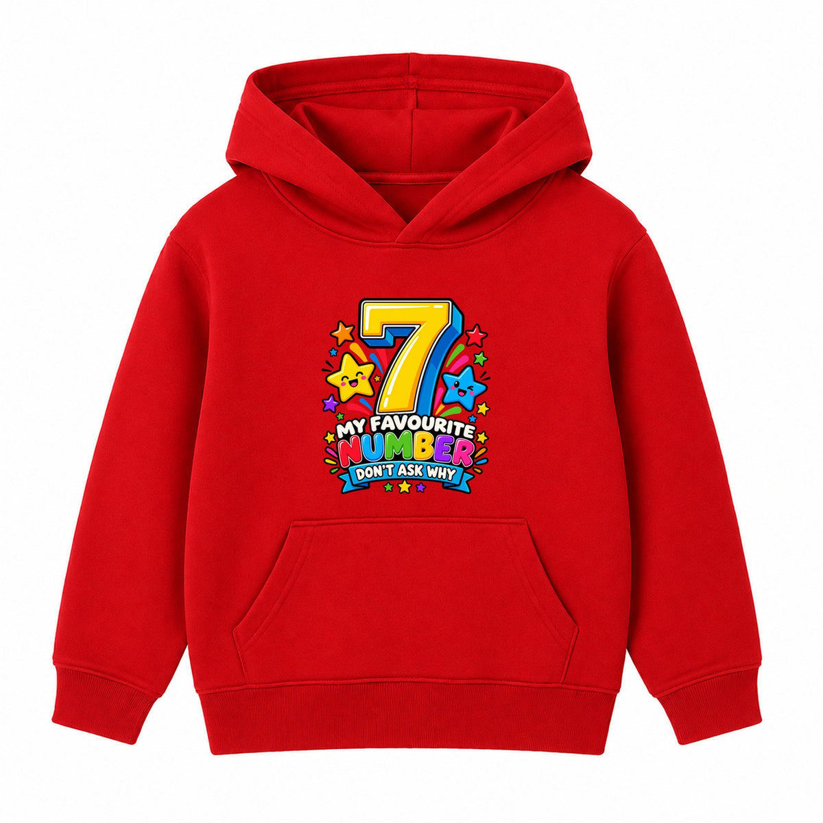 My Favourite Number 7 kids Number Day hoodie - Red