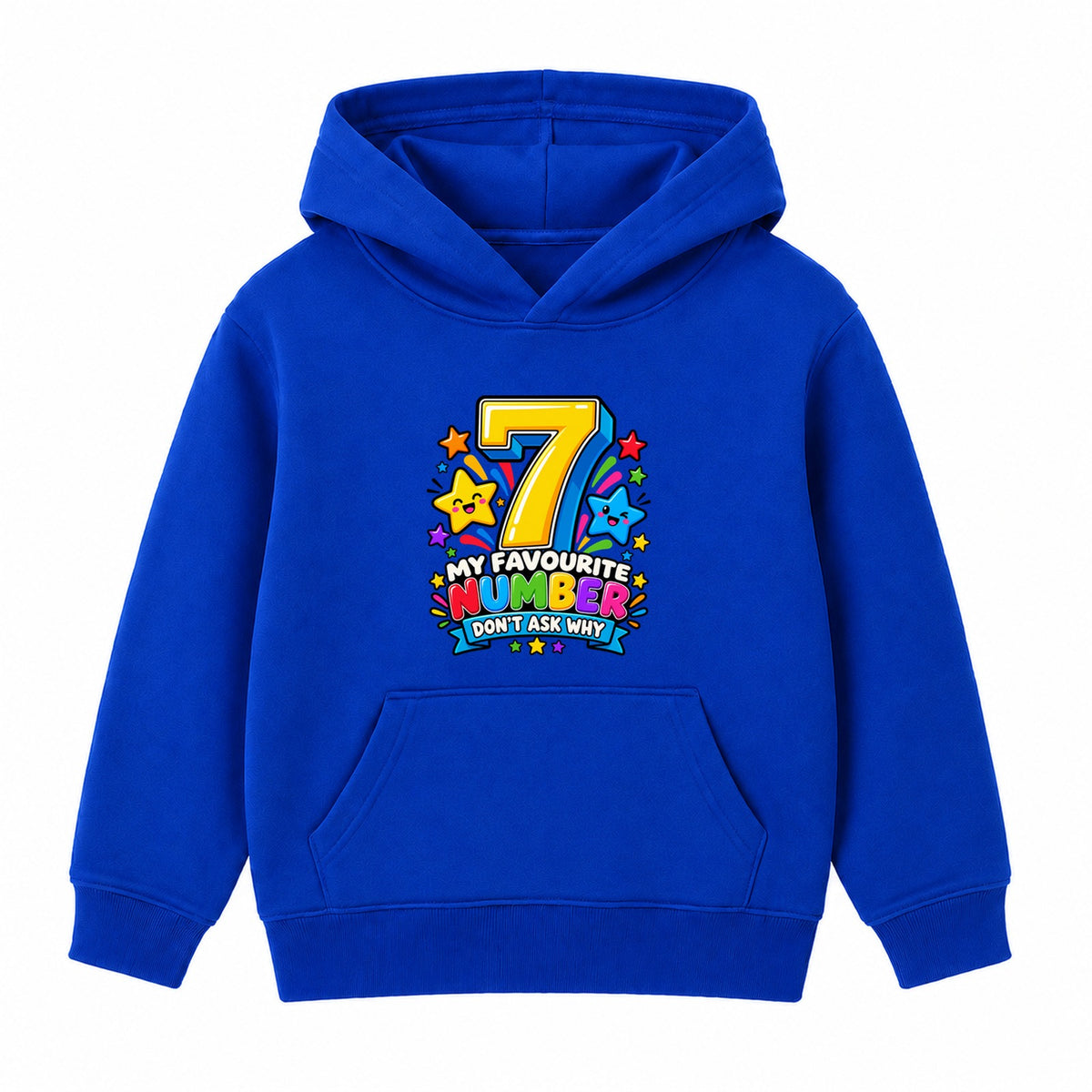 My Favourite Number 7 kids Number Day hoodie - Royal Blue