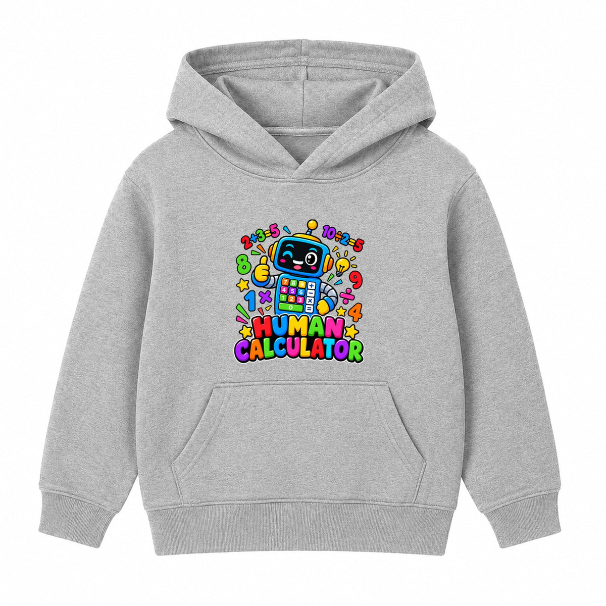 Human Calculator kids Number Day hoodie - Heather Grey