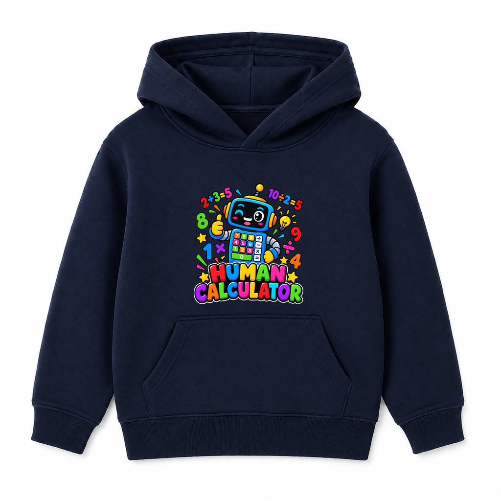 Human Calculator kids Number Day hoodie - Navy