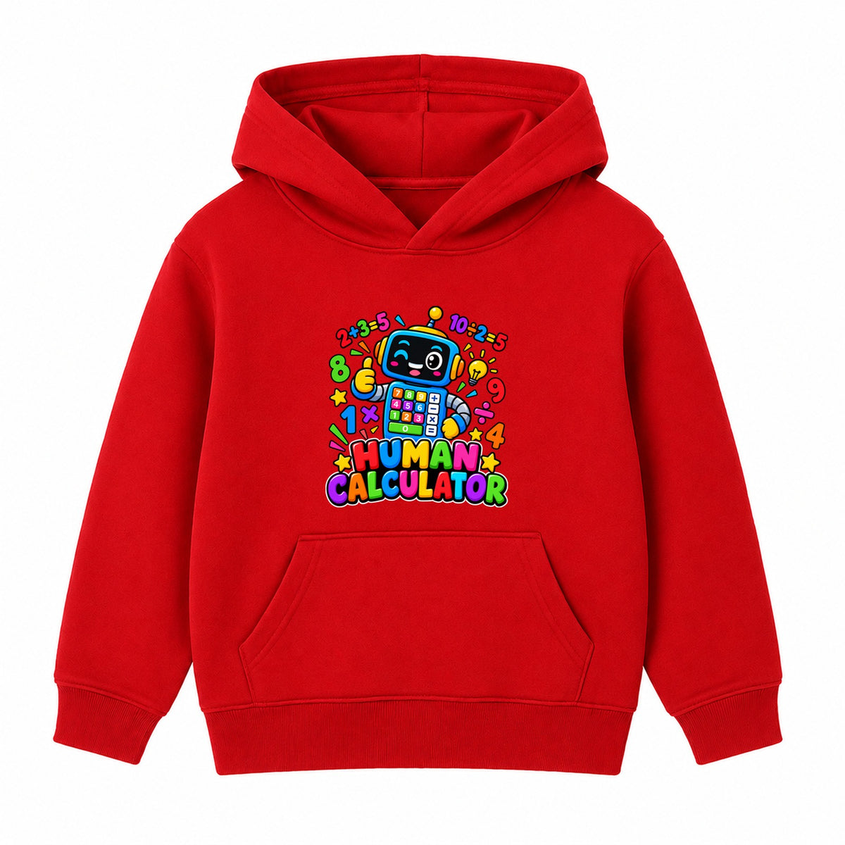 Human Calculator kids Number Day hoodie - Red
