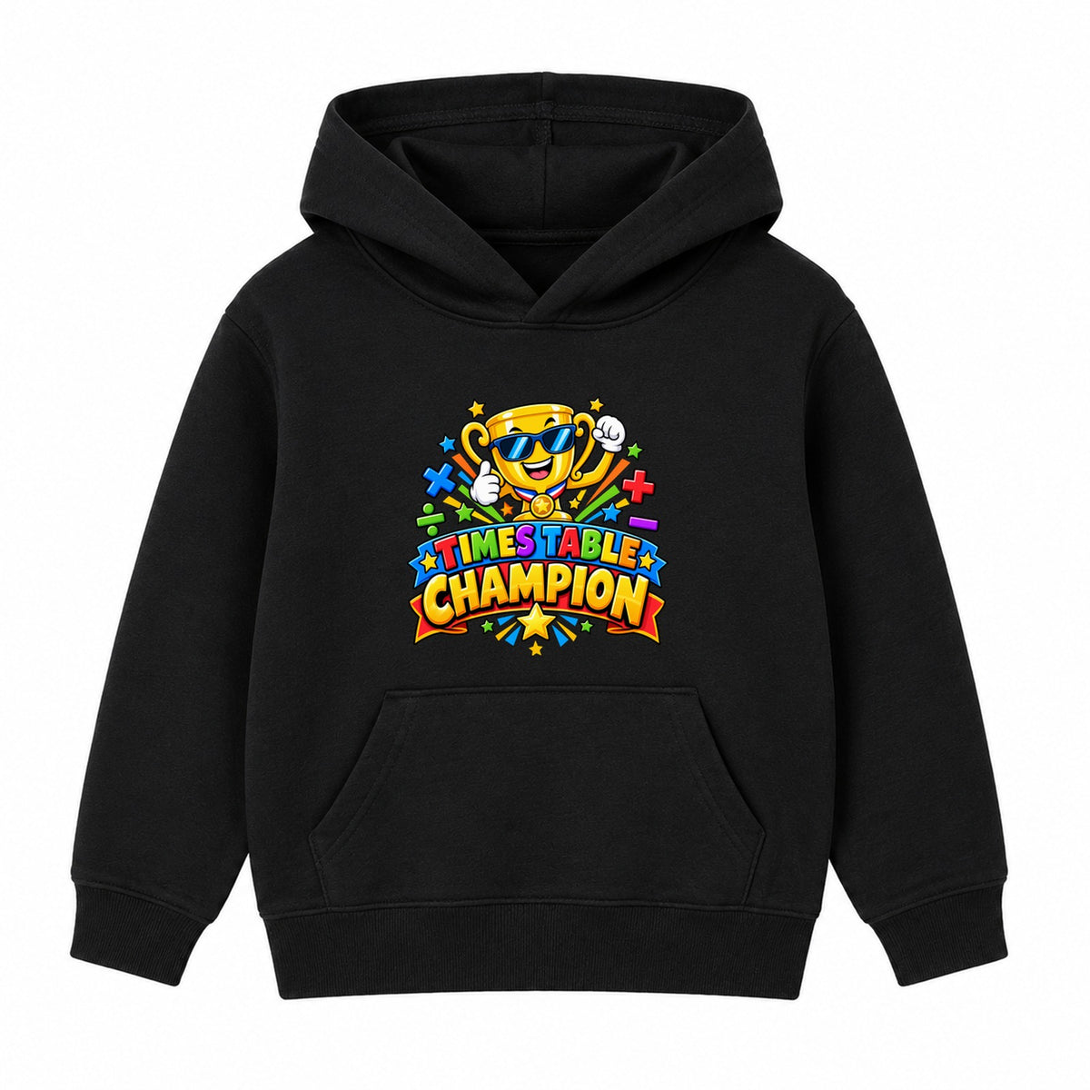 Times Table Champion kids Number Day hoodie - Black
