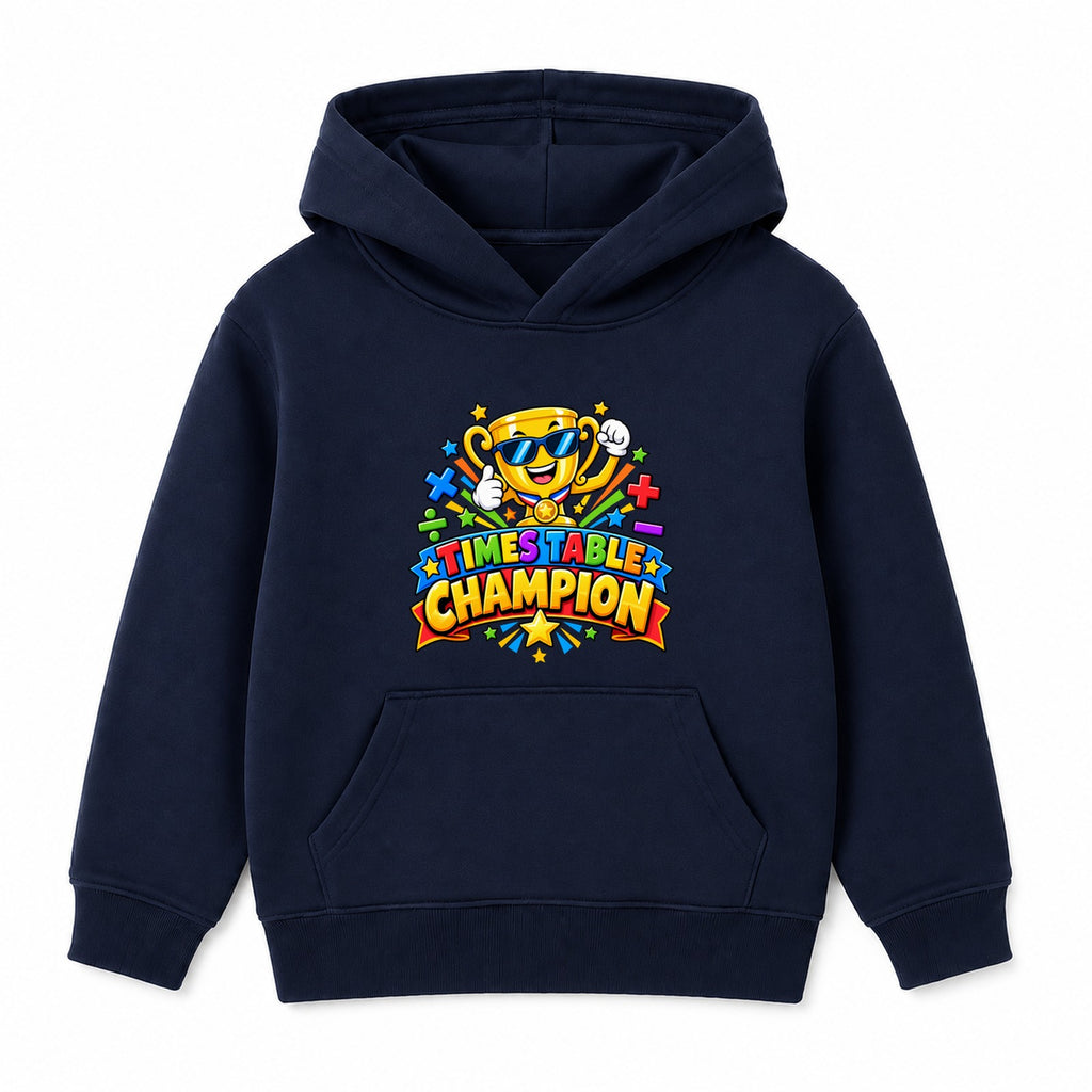 Times Table Champion kids Number Day hoodie - Navy