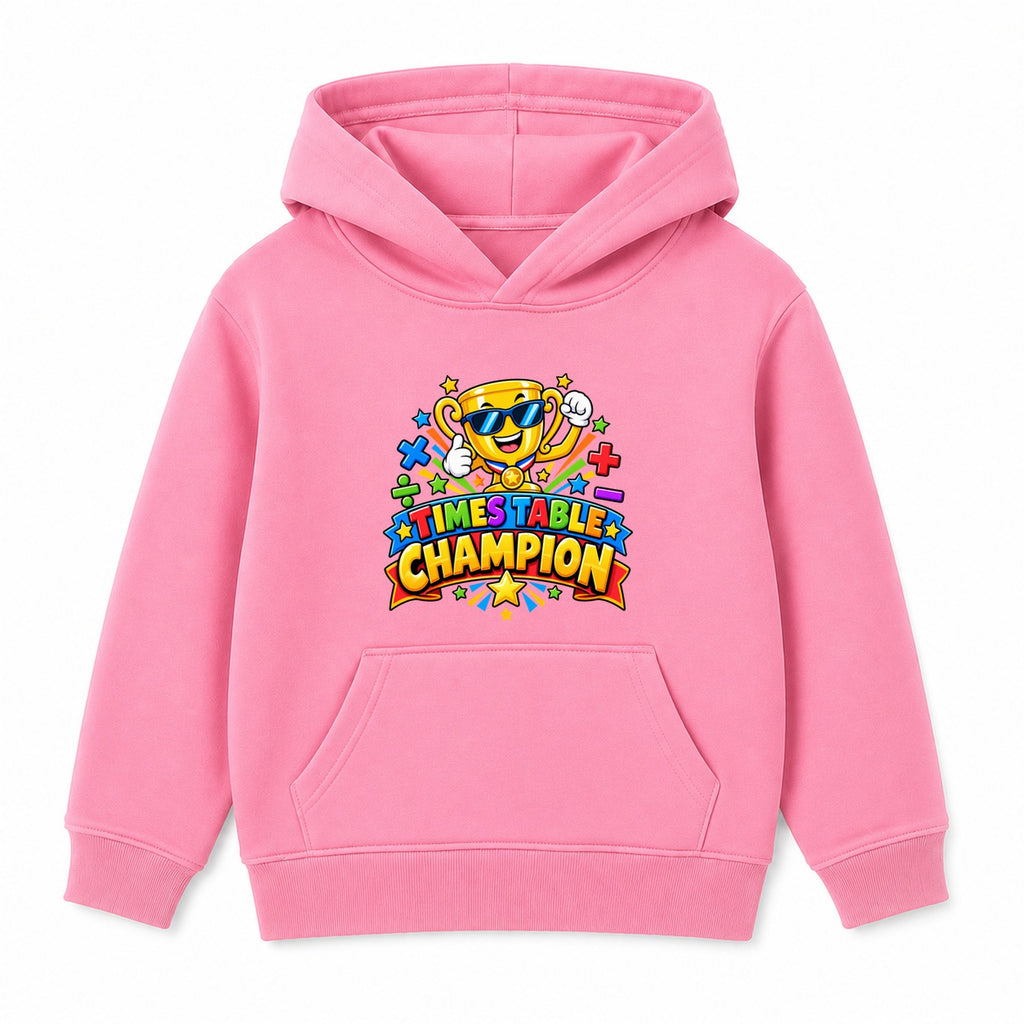 Times Table Champion kids Number Day hoodie - Pink