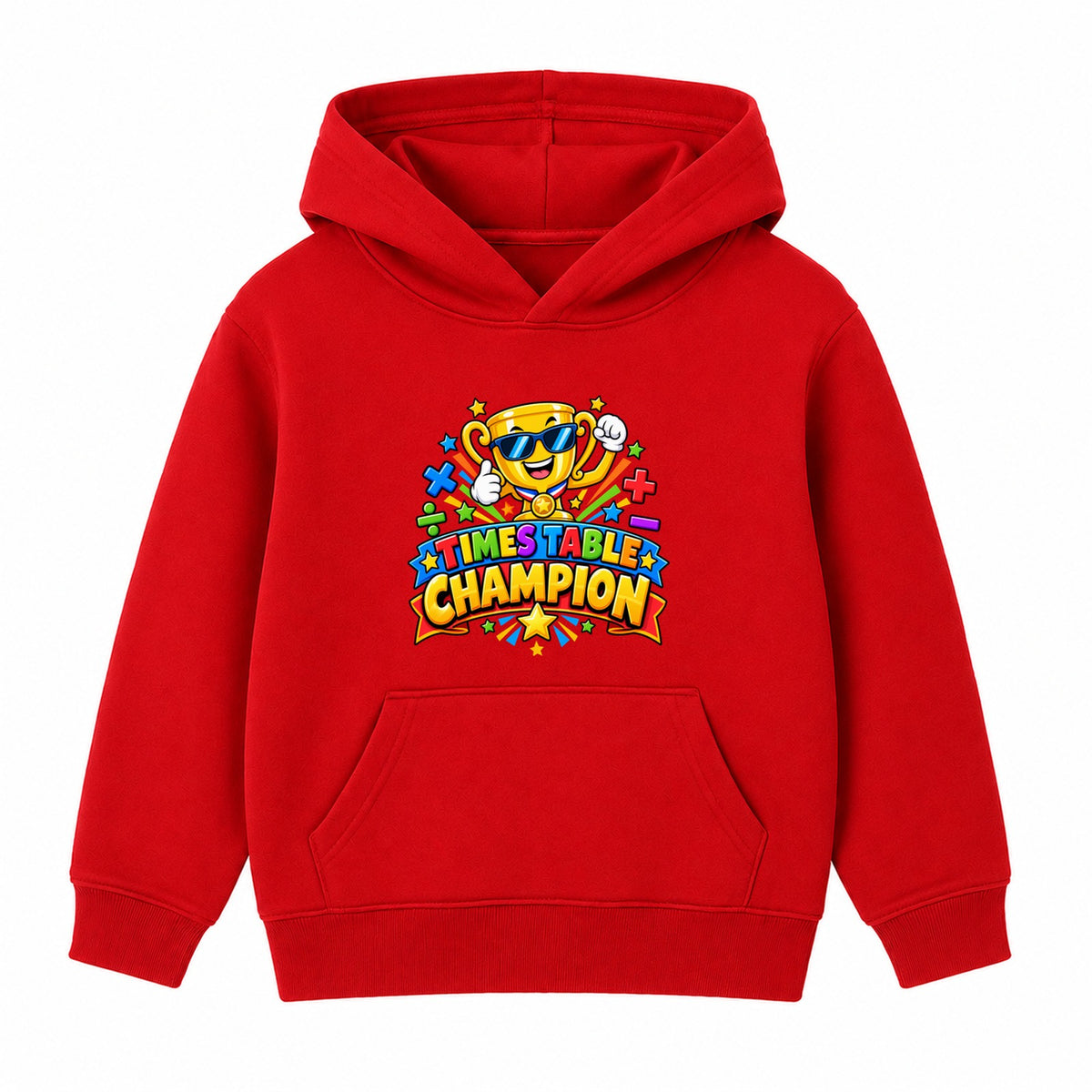 Times Table Champion kids Number Day hoodie - Red