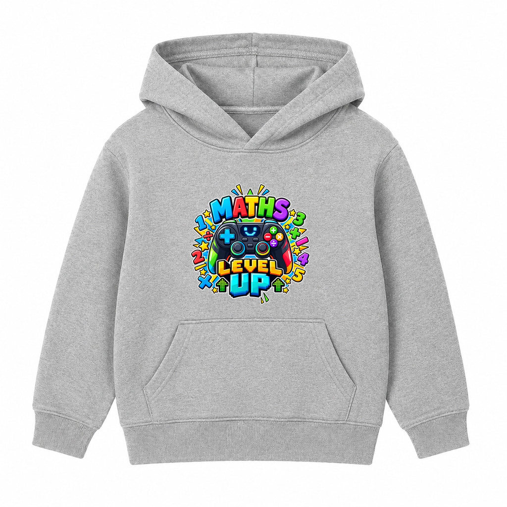 Maths Level Up kids Number Day hoodie - Heather Grey