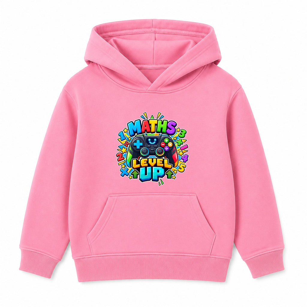 Maths Level Up kids Number Day hoodie - Pink