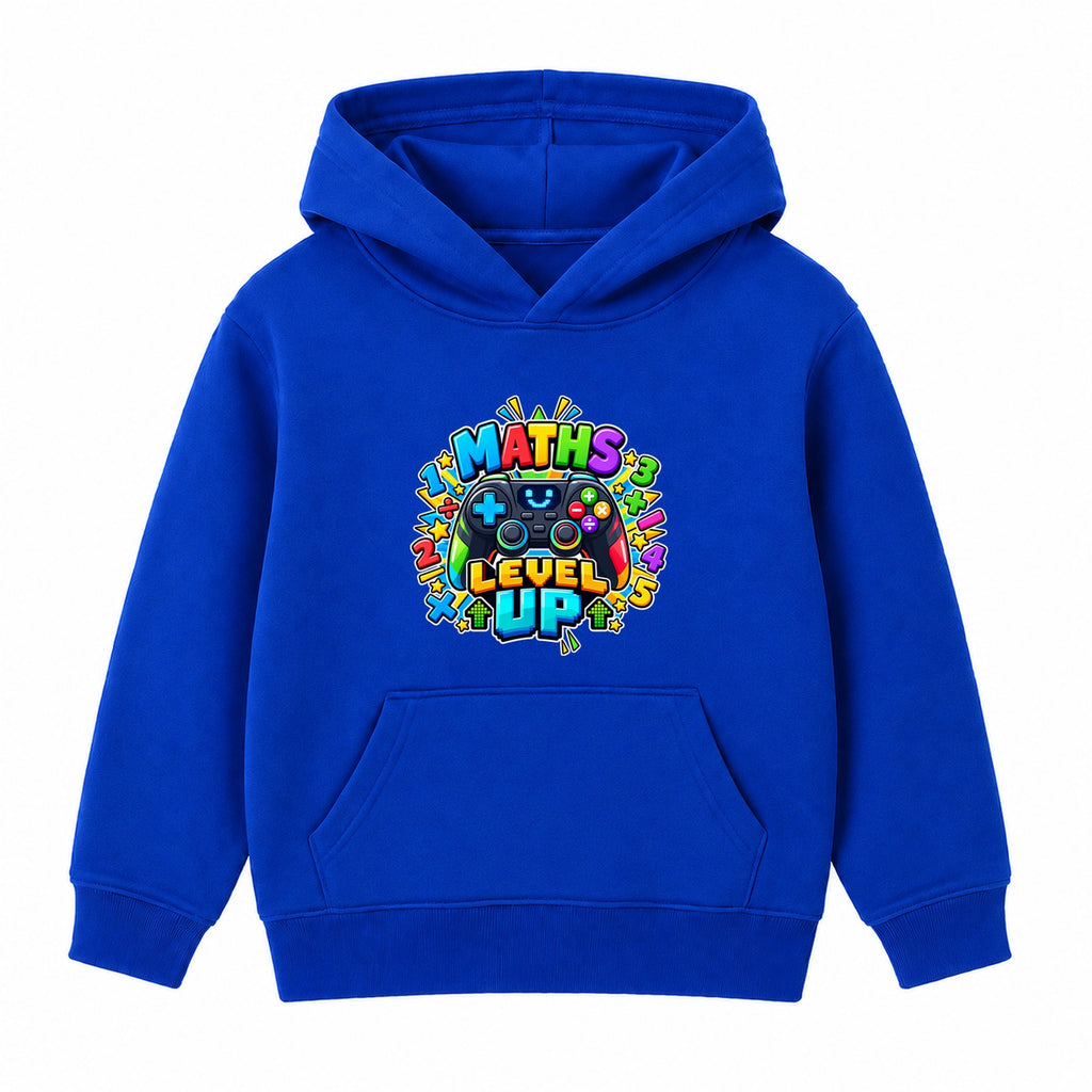 Maths Level Up kids Number Day hoodie - Royal Blue
