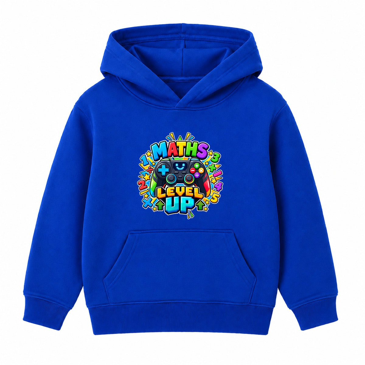 Maths Level Up kids Number Day hoodie - Royal Blue
