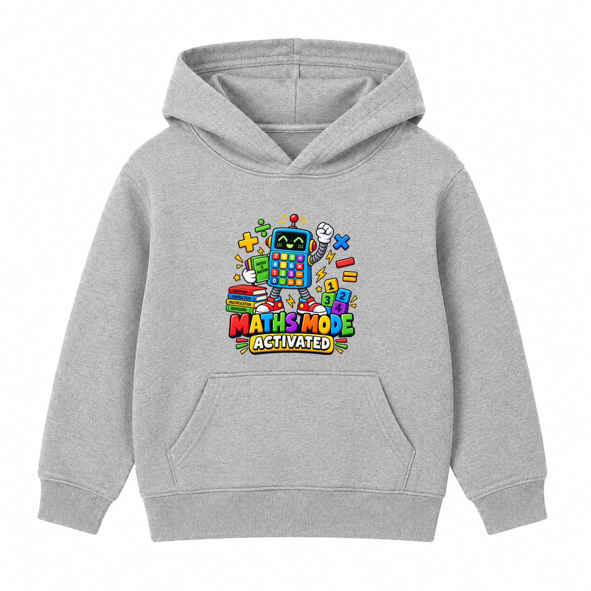 Maths Mode Activated kids Number Day hoodie - Heather Grey