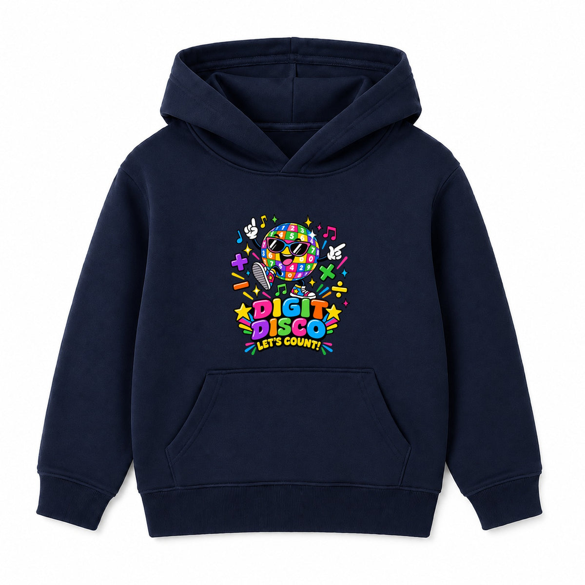 Digit Disco kids Number Day hoodie - Navy
