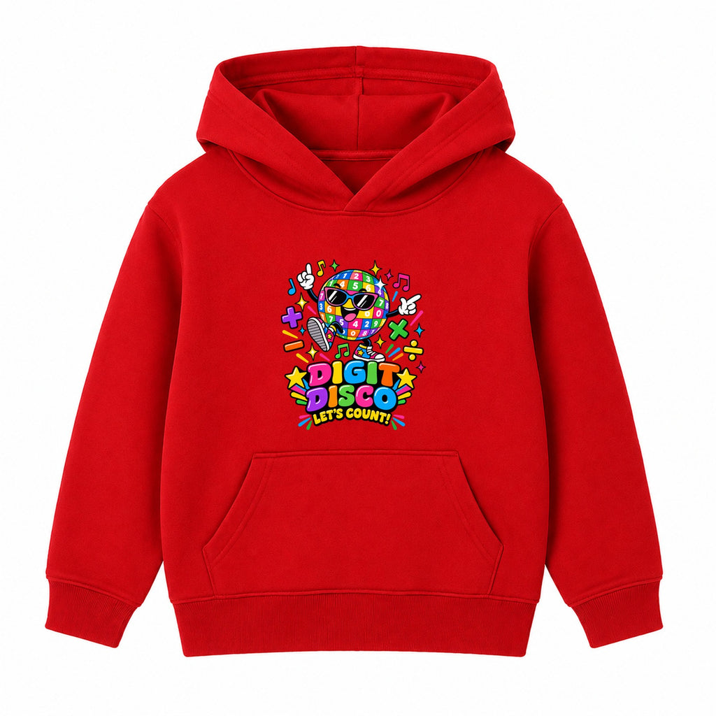 Digit Disco kids Number Day hoodie - Red