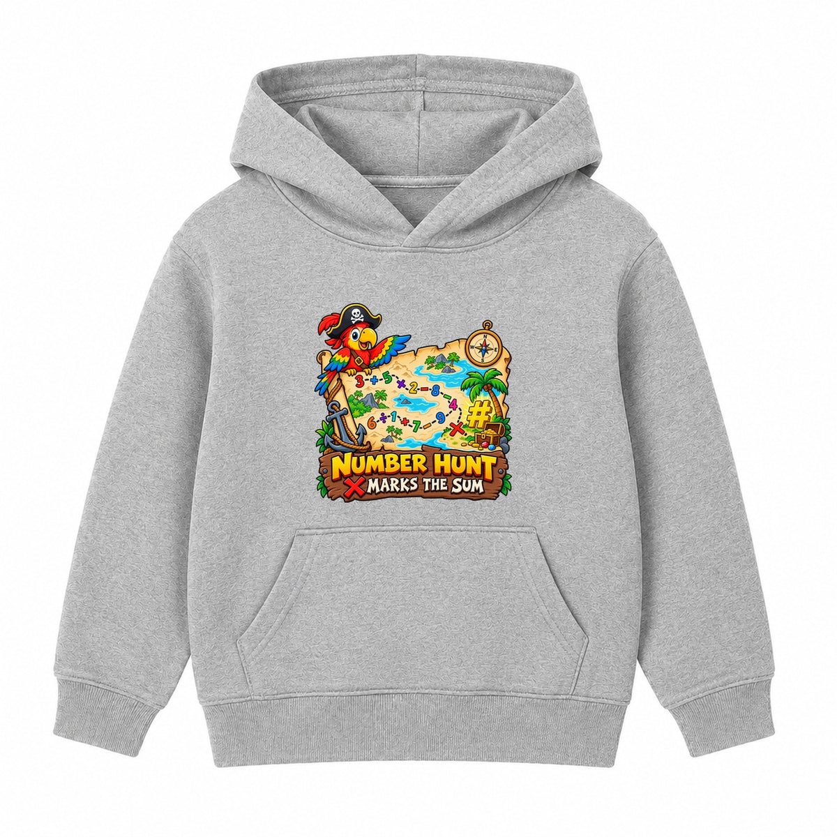 Number Hunt kids Number Day hoodie - Heather Grey