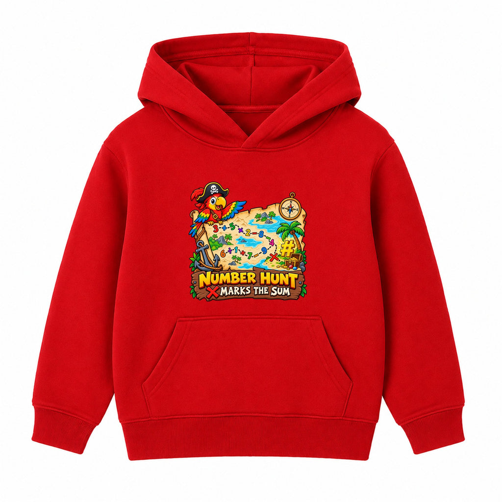 Number Hunt kids Number Day hoodie - Red