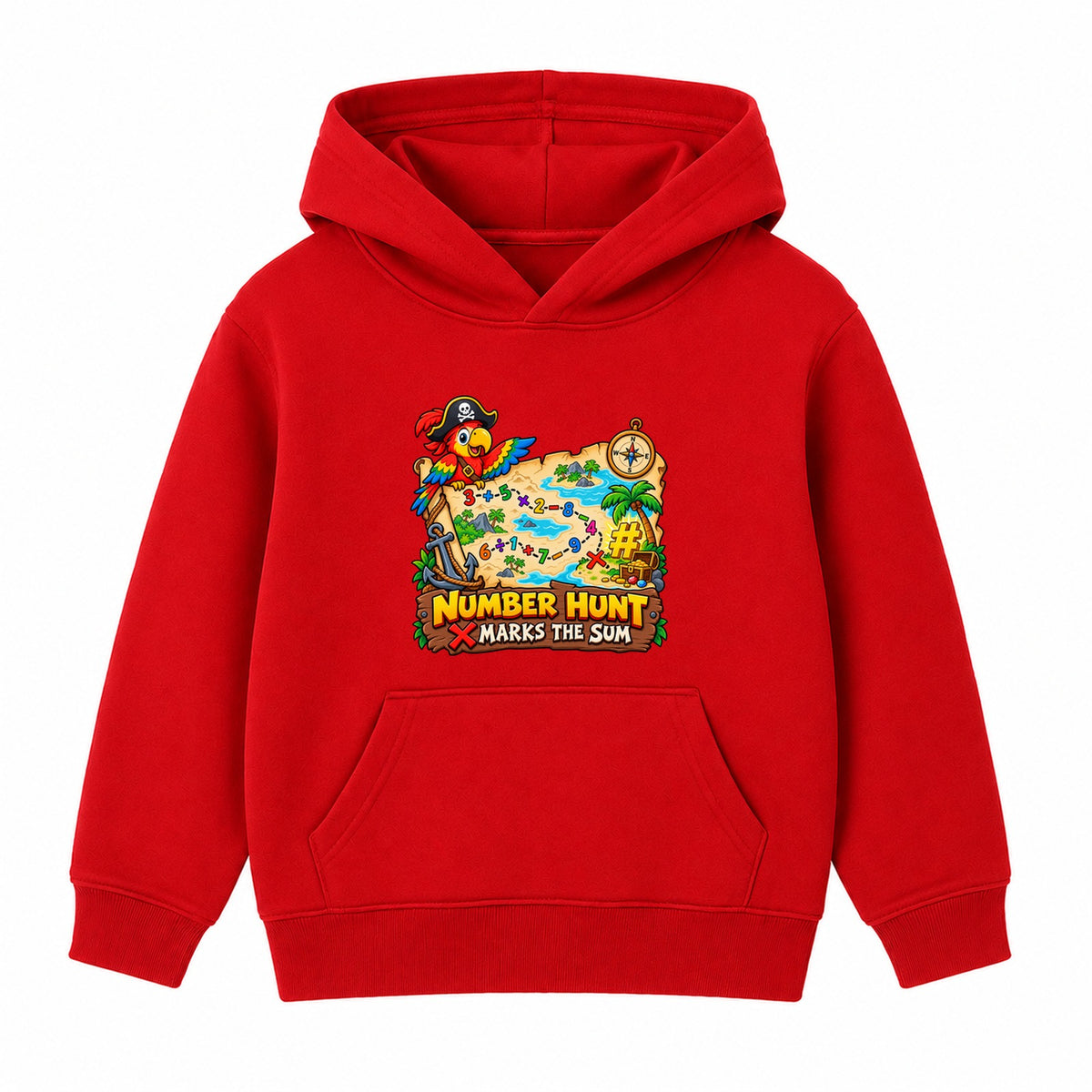 Number Hunt kids Number Day hoodie - Red