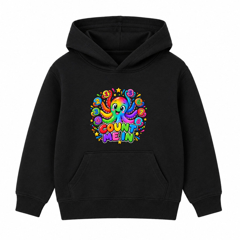Count Me In kids Number Day hoodie - Black