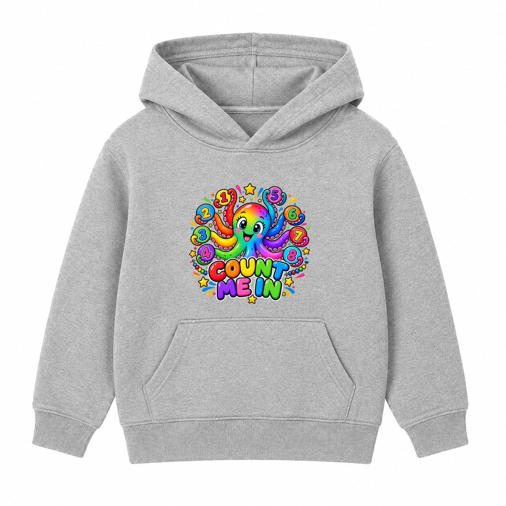 Count Me In kids Number Day hoodie - Heather Grey