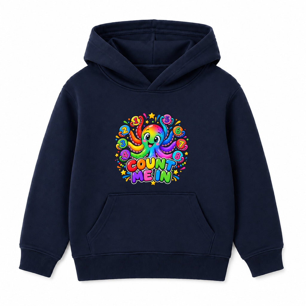 Count Me In kids Number Day hoodie - Navy