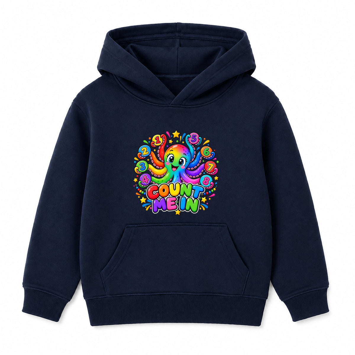Count Me In kids Number Day hoodie - Navy