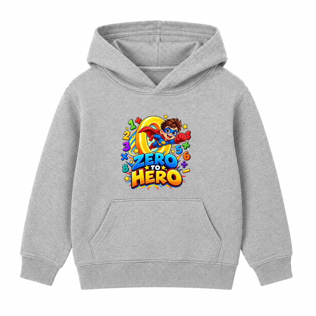 Zero To Hero kids Number Day hoodie - Heather Grey