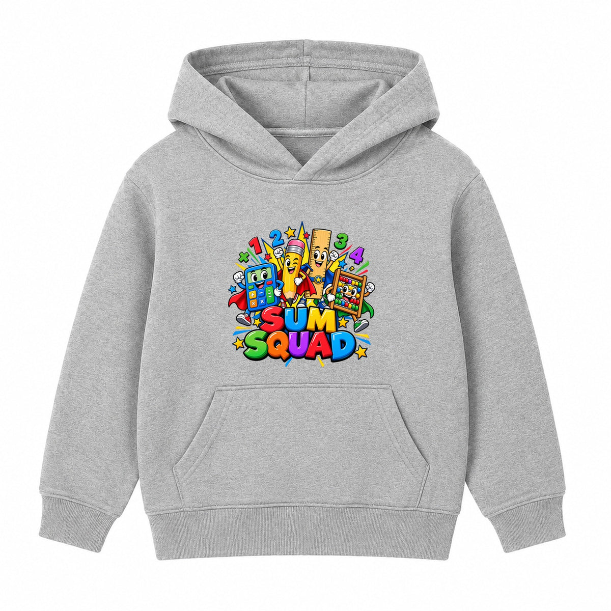 Sum Squad kids Number Day hoodie - Heather Grey
