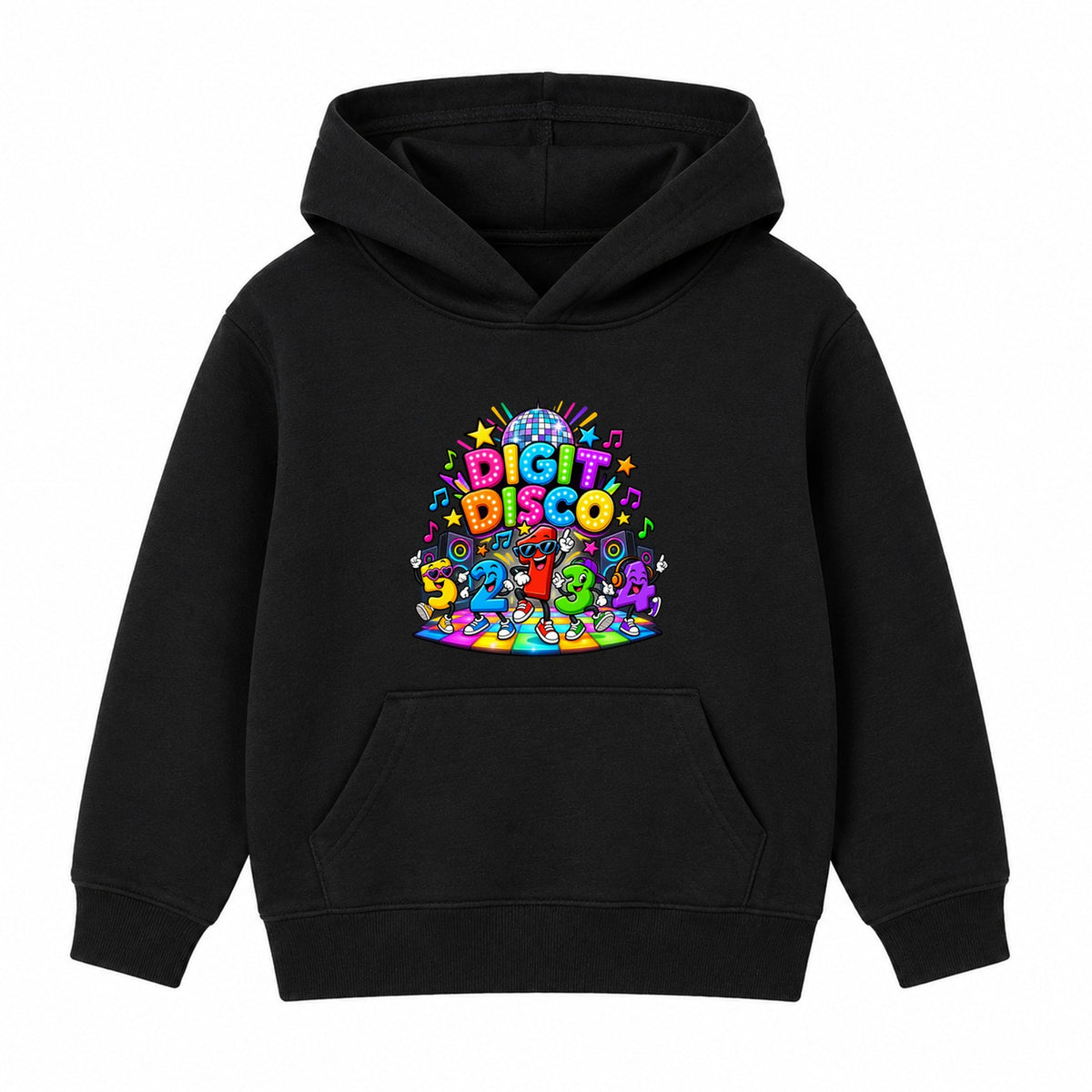 Digit Disco Dancers kids Number Day hoodie - Black
