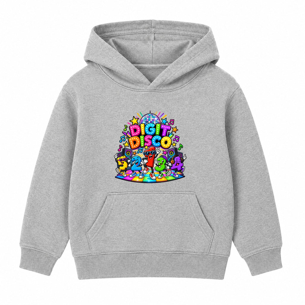 Digit Disco Dancers kids Number Day hoodie - Heather Grey