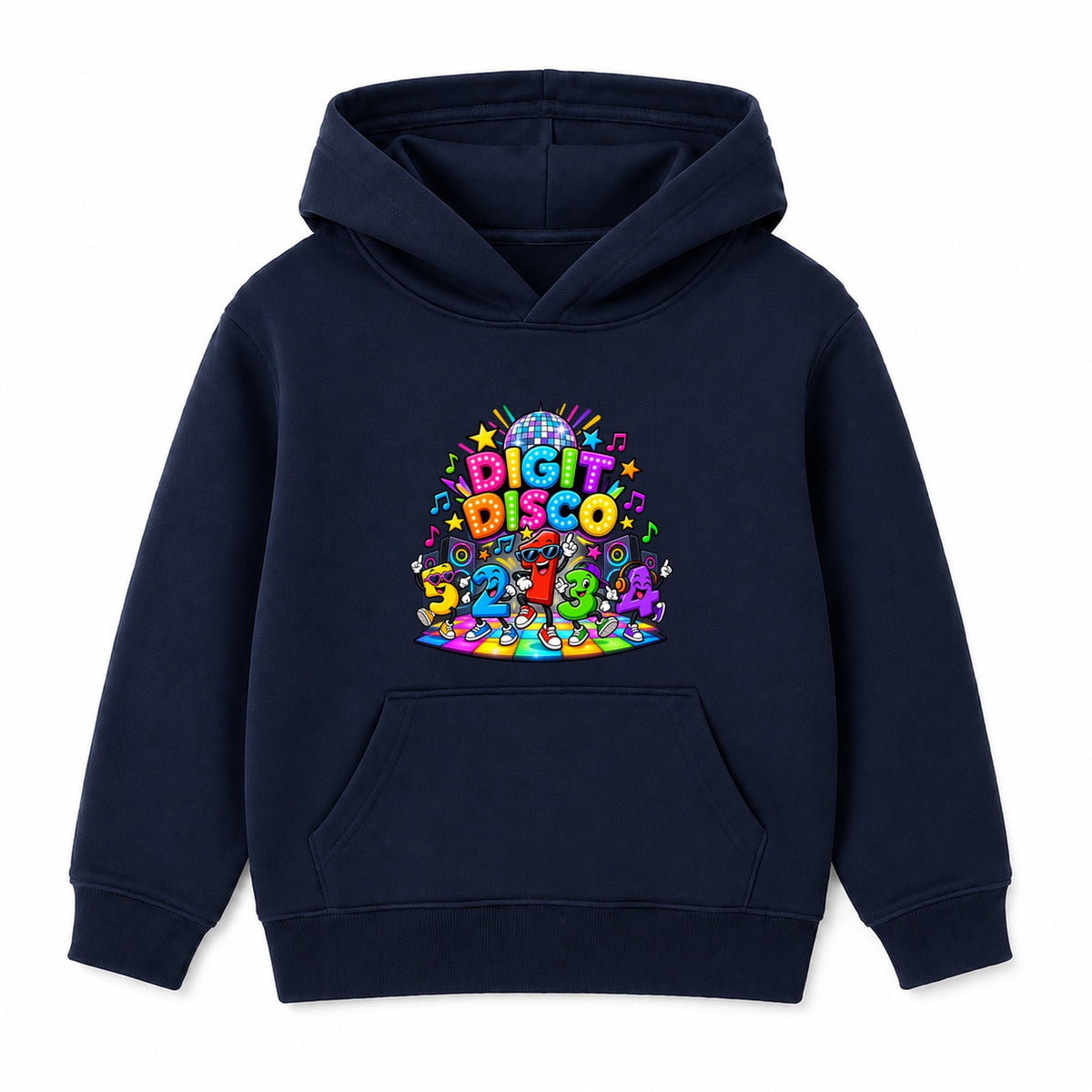 Digit Disco Dancers kids Number Day hoodie - Navy