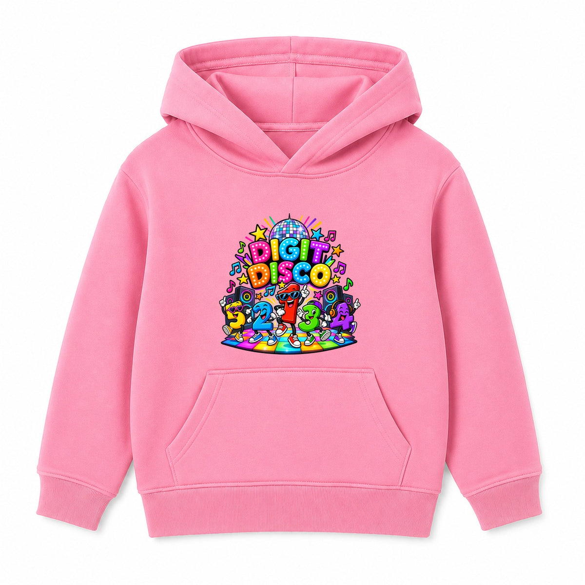 Digit Disco Dancers kids Number Day hoodie - Pink