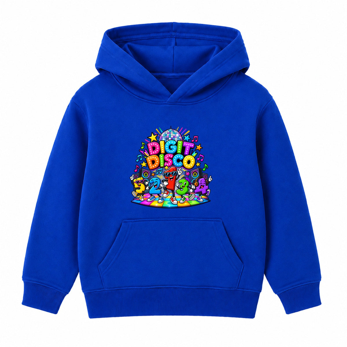 Digit Disco Dancers kids Number Day hoodie - Royal Blue